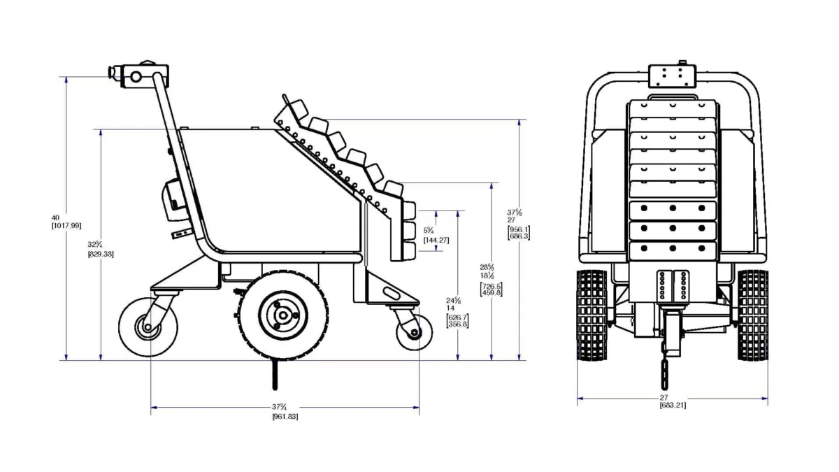 CarCaddy Electric Car Pusher dimension drawing